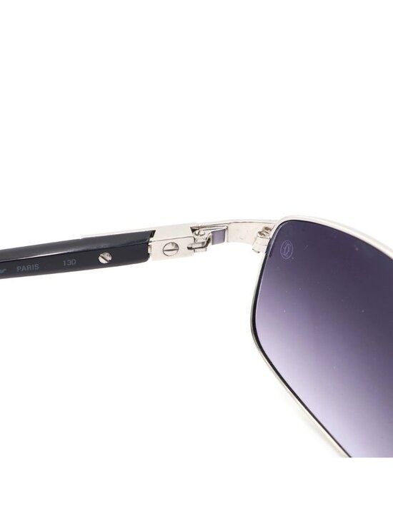 Cartier Santos Sunglasses Dark Purple Lens Silver Frame Eyewear main image 6